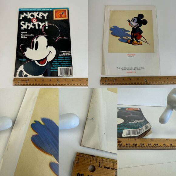 Vtg Mickey is Sixty Magazine Magic Moments Activity Booklet w Stickers Cert READ - Picture 3 of 12